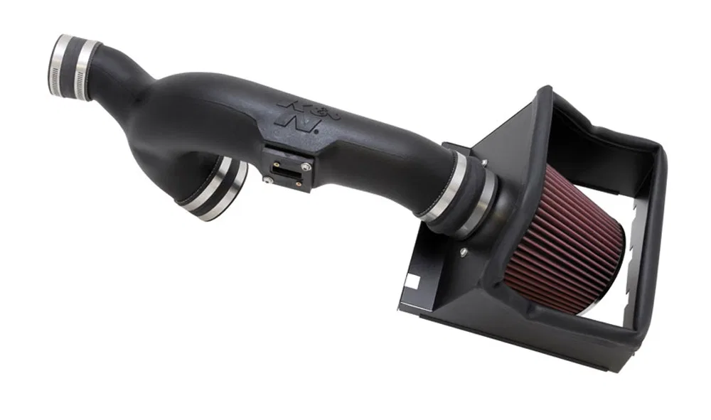 57-2583 – K&N FILTER Cold Air Intake, Black Polyethylene Tube Red Filter With Heat Shield